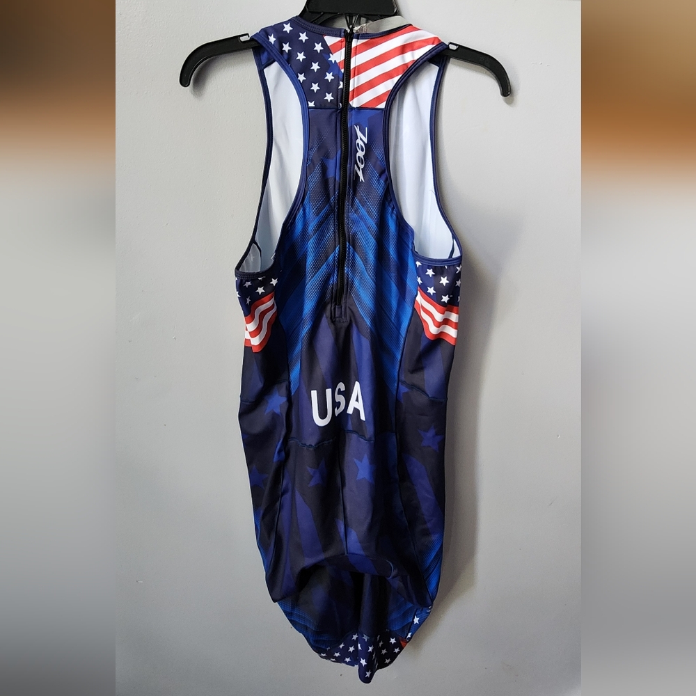 Team USA Zoot 2024 Blue Competitive Triathlon/Swim Tech Suit Hydrodynamics Nwt - Picture 6 of 12